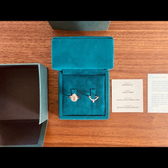 Cappucine Beverly Morganite and Diamond Ring Set - Picture 5 of 11